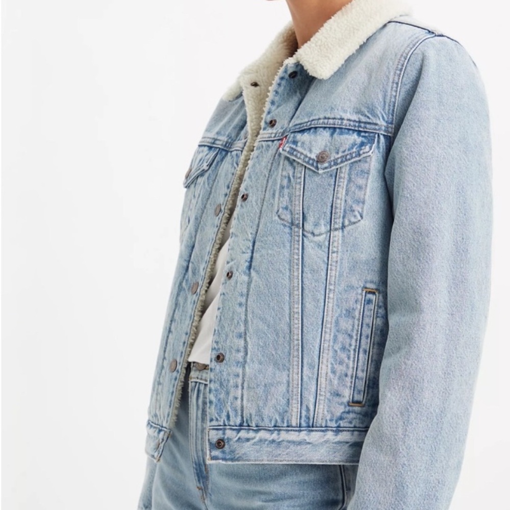 Levi's Denim Jacket with White Sherpa Lining.